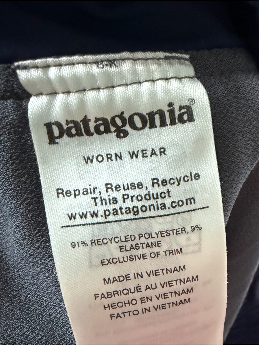 Patagonia Navy Tropical Leaf Print Athletic Running Shorts Trail - Picture 7 of 8